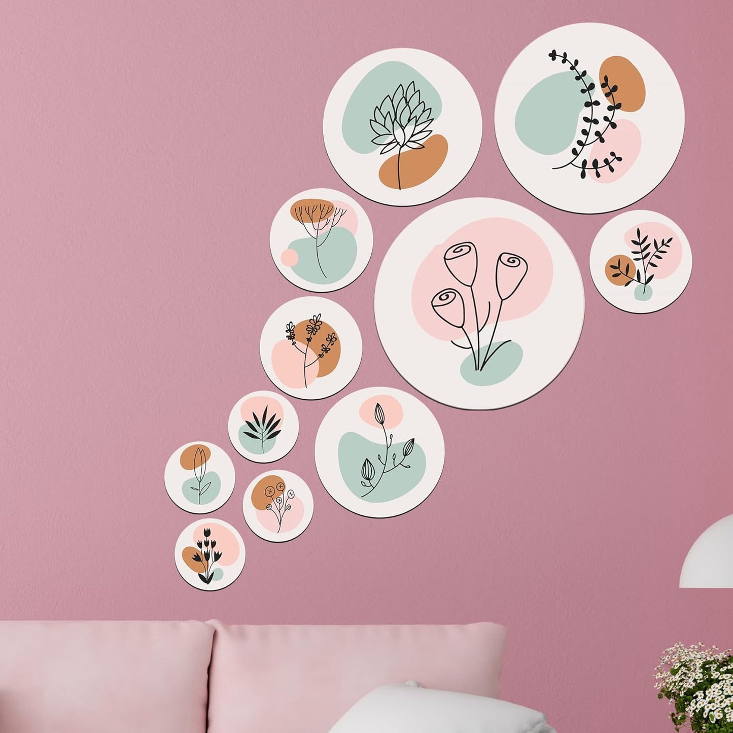 Set Of 11 Flower Wall Hanging