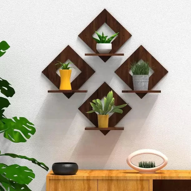 Mahi Craft Pot Stand Set of 4 Piece Decorative Wooden